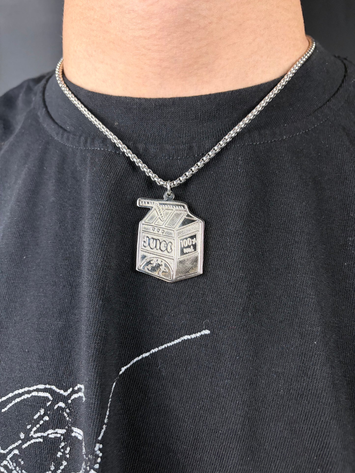 999 Necklace worn