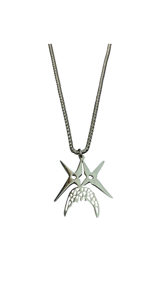 FLEXION Abyu Necklace — 5 × 4 cm pendant on a 45 cm chain