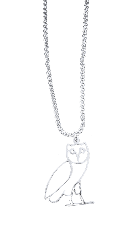 FLEXION Ghost Owl Necklace — owl pendant on a 50 cm chain