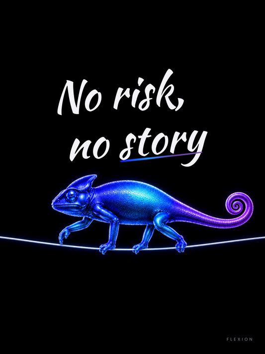 No Risk, No Story — FLEXION art print design