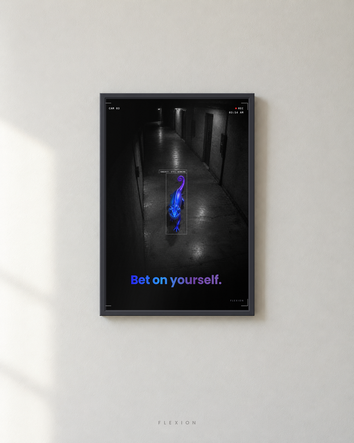 Bet On Yourself poster framed in black, 40 × 30 cm